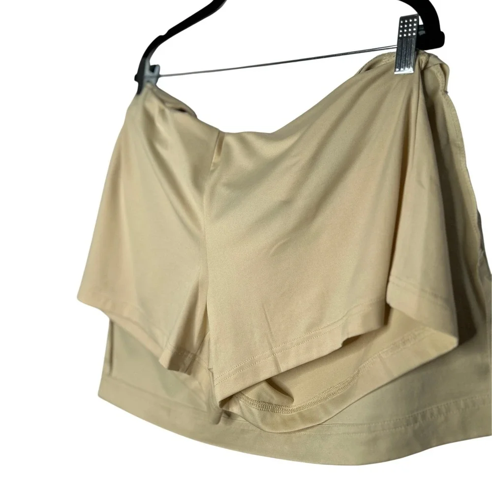 Callaway Golf Skort 10 Beige Cream Khaki Logo Zip Pockets Tenniscore Sport 2010s